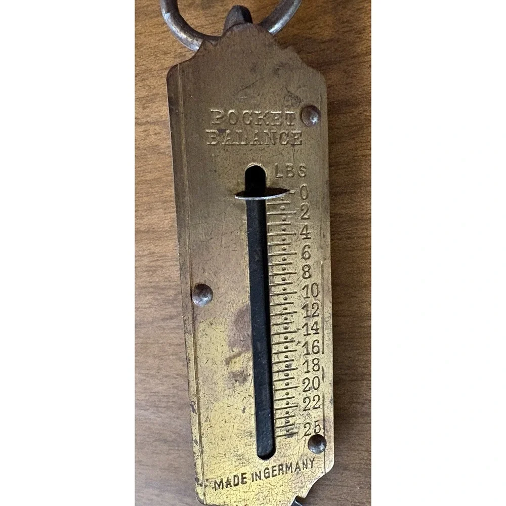 Vintage Pocket Balance Hanging Brass Scale Made In Germany